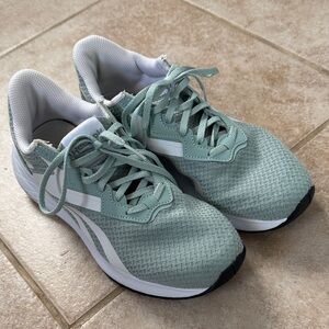 Reebok Mint Green Athletic Sneakers with White Stripes